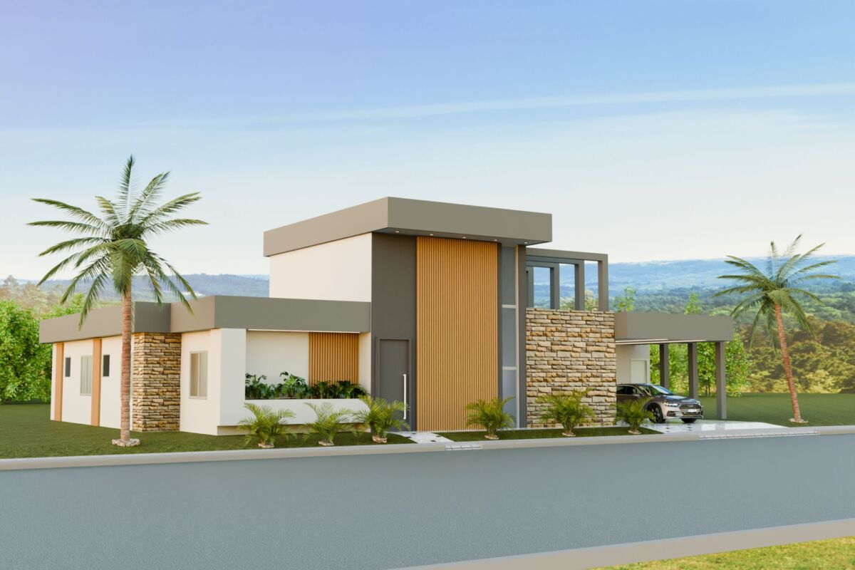 Casa MonoTech_ EPS_ Isofort - Vista frente MonoTech® - Sistema Construtivo em EPS - (Isopor) - Isofort - Imagem 1