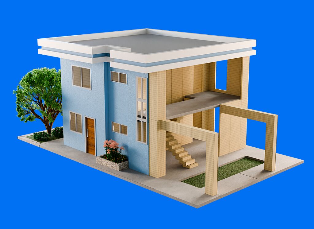 Casa Monopainel®️ com pergolado Isofort - compactada Monopainel® - MonoTech - Sistema Construtivo em EPS - (Isopor) - Isofort - Imagem 1